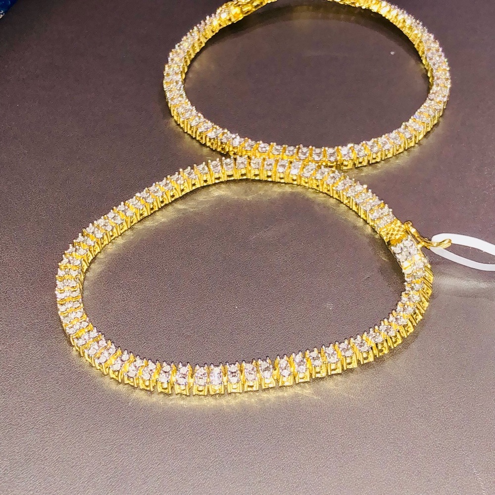Rea diamond double row men tennis bracelet not CZ not fake unbeatable huge sale - Picture 6 of 13